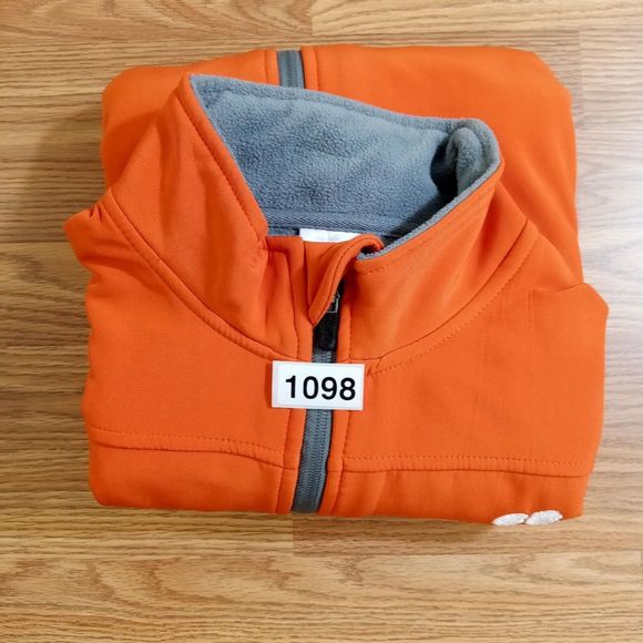 Clemson Jacket Fleece-lined Mens Large Full Zip Polyester Russell Orange - Picture 9 of 9